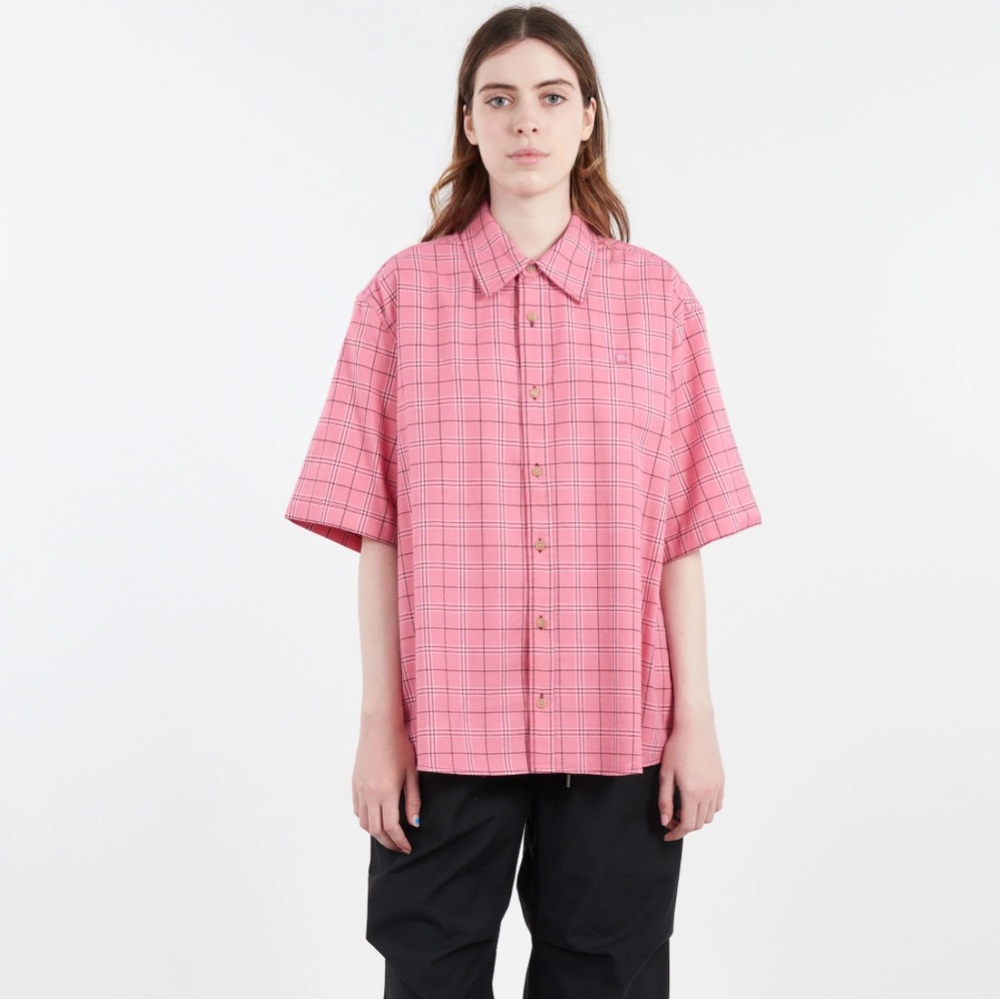 Acne Studios Pink Plaid Button-Up Shirt